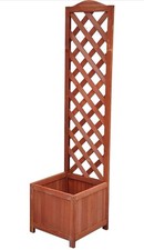 Wooden Planters With Trellis, Rectangular Garden Trellis, Wooden Box Plant Pot