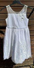 Couture Princess White Fully Lined Netted Girls Dress