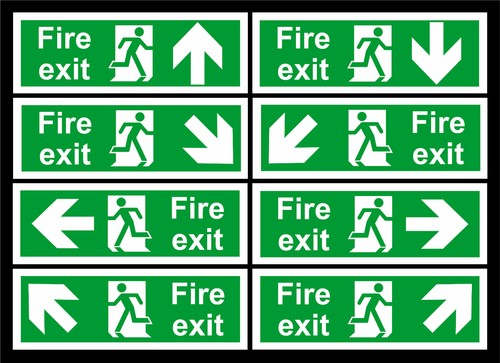 Fire exit directional arrow - exit,