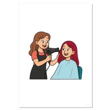 'Hair Stylist & Client' Wall Posters / Prints (PP057400)