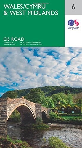 Road map wales west - road,