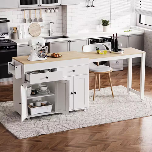 White wood kitchen - white,