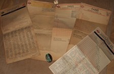 LONDON TRANSPORT.  FARE/TIMETABLE POSTERS.  1930s - 50s.  TRAM, TROLLEYBUS ...