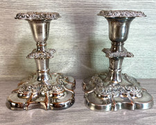 antique  pair Silver Plate on
