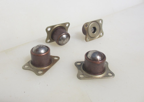 Vintage iron furniture rollers - vintage,