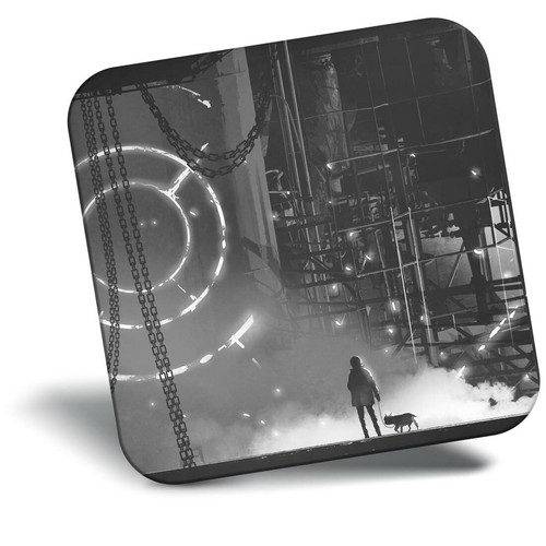 Awesome fridge magnet - fridge, bw
