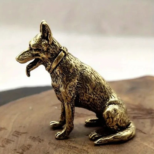 Small brass dog pet animal - brass,