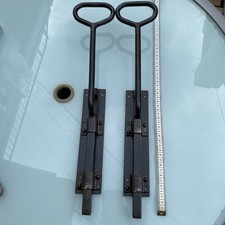 Antique Gate Door Bolts Pair Large Size Steel