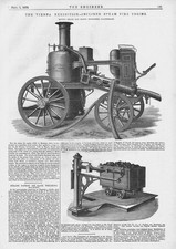 SHAND & MASON Inclined Steam Fire Engine Antique Engineering Print 1873