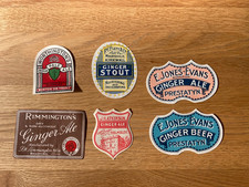 British vintage bottled beer labels (unused) x 6