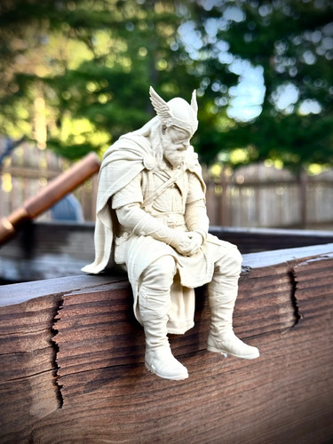 Odin sitting edge statue norse - odin,