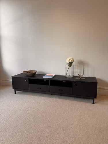 Black wooden low level unit - black,