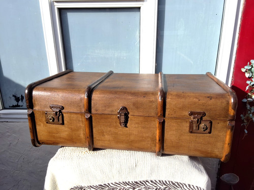 Large vintage brown steamer - large,