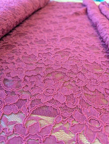 Burgundy coloured corded - burgundy, lace