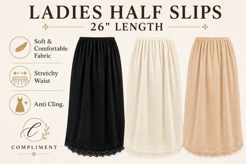 Ladies lace short slip long - short,