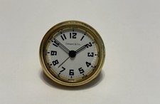 Tiffany & Co Round Gold Tone Travel Alarm Clock