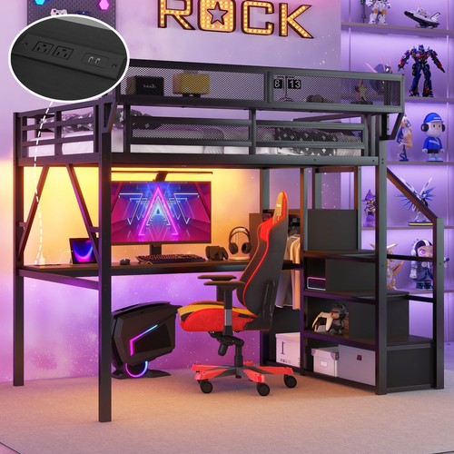 Queen loft bed desk - loft, w/