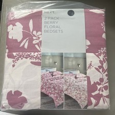 NEXT  2 PACK BERRY FLORAL DUVET COVER SET  ~ DOUBLE ~ BNIP