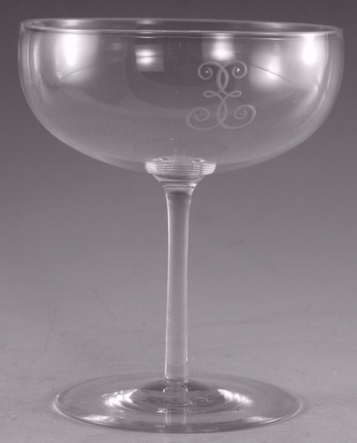 Antique wine glass set - glass, of