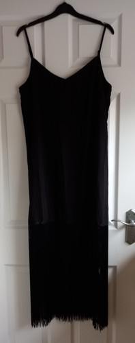 Black fringe dress size - fringe, xl