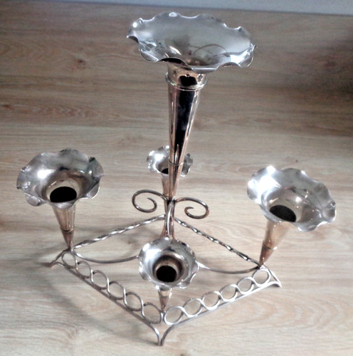 Silver epergne flower vase - silver,