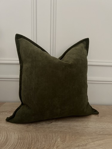 Dark olive green herringbone - dark,