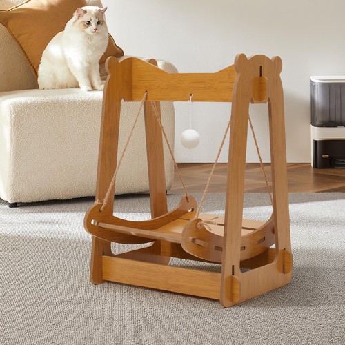 Wooden cat hammock bed - cat,