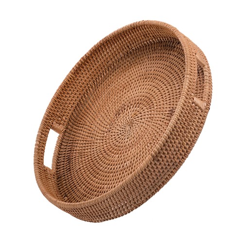 Round rattan tray - round,