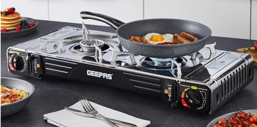 Portable double burner - double, gas