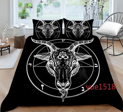Baphomet goat head black doona - goat,