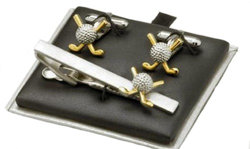 Golf ball clubs cufflinks - golf,