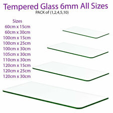 Clear Tempered Glass Shelf Panel Storage Sheet Shelving Display Bathrom Shelves