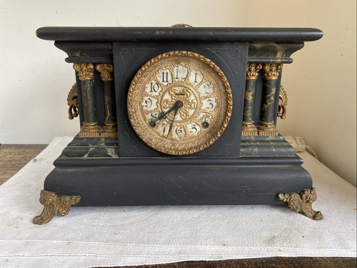 Vintage ebonised marble - ebonised,
