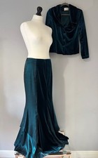 MINUET Vintage Velvet Maxi Skirt Cowl Jacket Evening Wedding Dress Suit Set 12