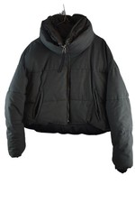 ZARA Grey Padded Crop Jacket size S Womens Full Zip Puffer Winter Casual