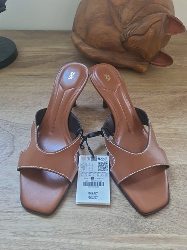 Zara brown leather slip - zara,