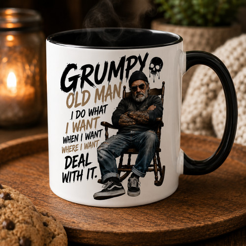 Grumpy old man mug funny - old, dad