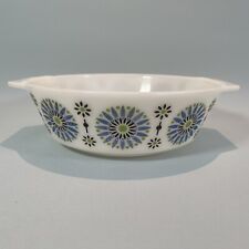 Vintage Rare Pyrex JAJ Blue Iris Medallion Pattern Casserole Dish No Lid