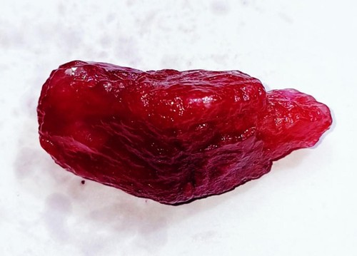 Natural red beryl - red, rough
