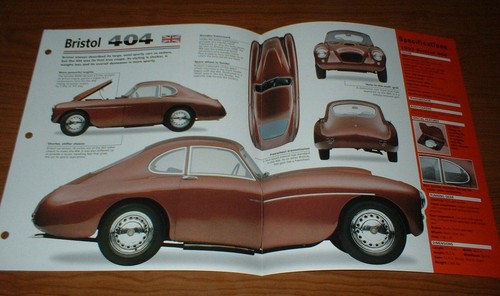 1953 bristol 404 brochure spec - brochure,