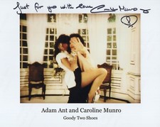 Actress & Model Caroline Munro signed Adam Ant Goody Two Shoes videoshoot photo