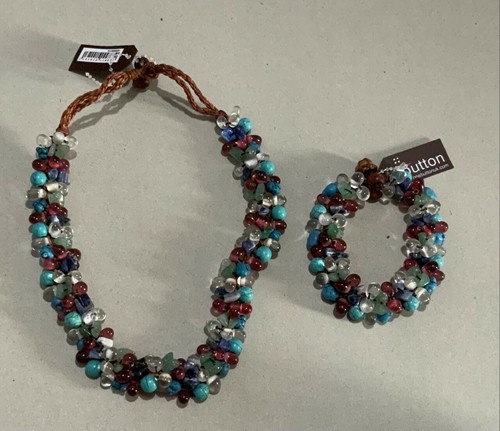 One button necklace bracelet - button,