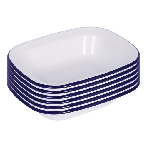 White enamel pie dishes - -, 22