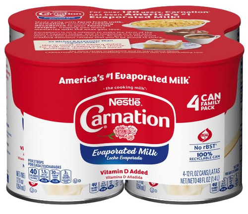 Evaporated milk count 12 fl - evaporated,