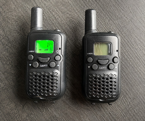 Pair black walkie talkies - pair,