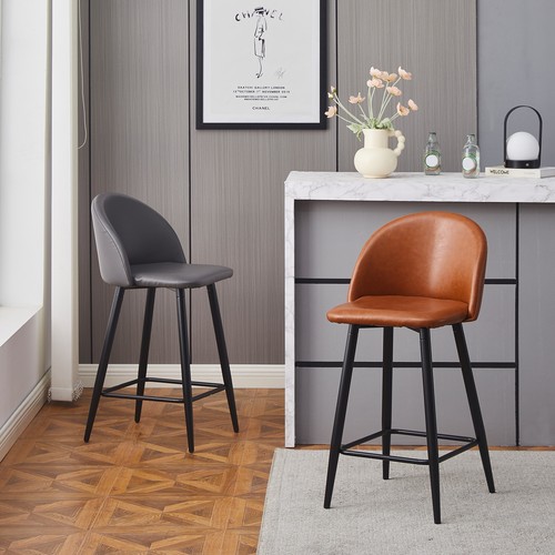 2pc bar stools - bar, leather