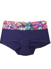 Ex catalogue Knickers Size 10, Blue With Colourful Lace Trim