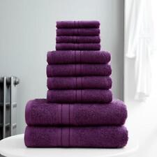 10 PCS TOWEL BALE SET 100% COMBED COTTON SOFT FACE HAND BATH BATHROOM TOWELS