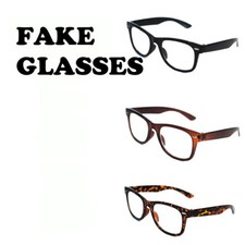 Trendy Fake Glasses Mens Ladies Nerd Retro Geek Black Brown Havana Tortoiseshell