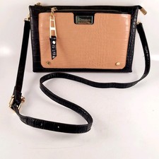 Dune, Ladies Handbag, Black & Peach, Shoulder Strap, Zips